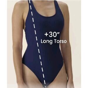 Andie The Tulum Navy One Piece Swimsuit Size Large Long Torso